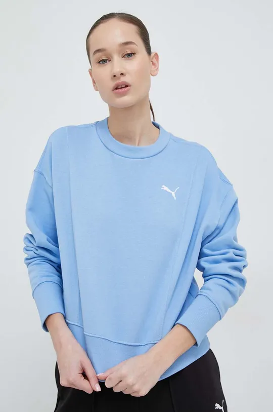 modra Bombažen pulover Puma Ženski