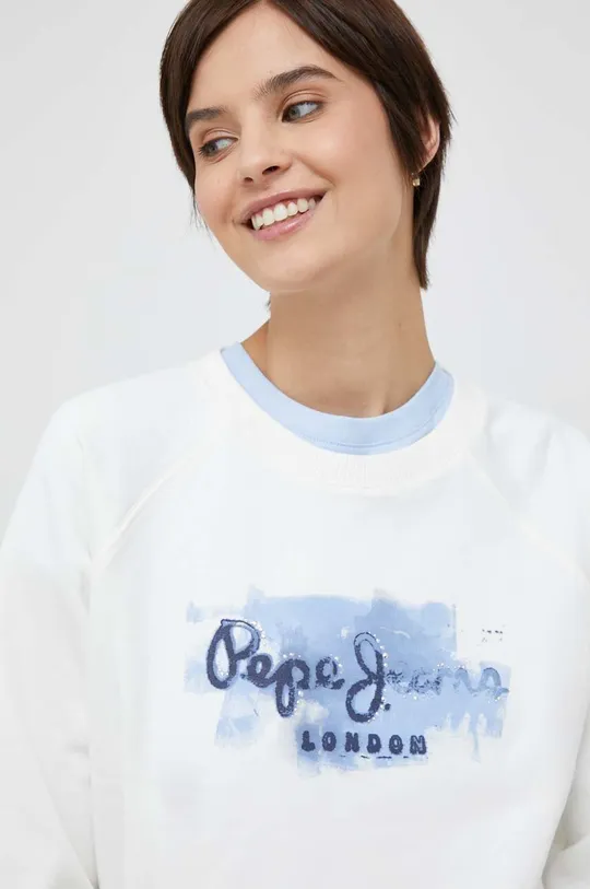 biały Pepe Jeans bluza bawełniana Golodie Crew