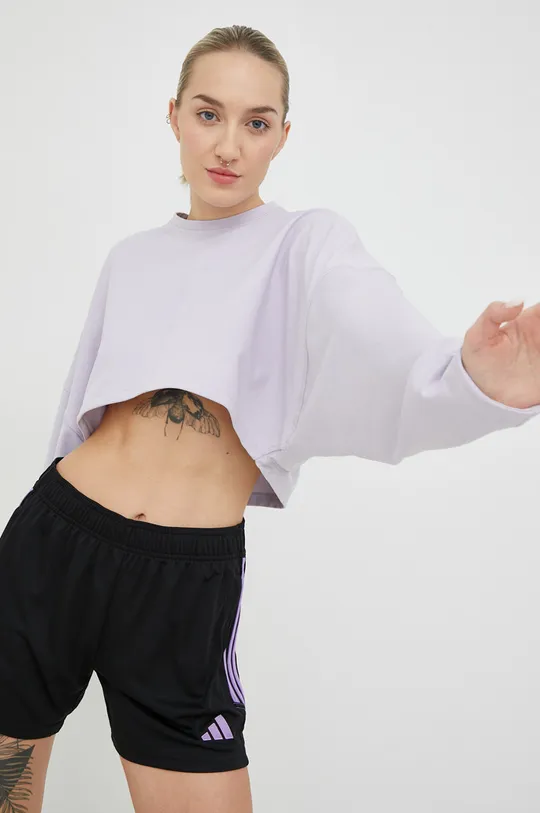 μωβ Μπλούζα για γιόγκα adidas Performance Yoga Studio Γυναικεία