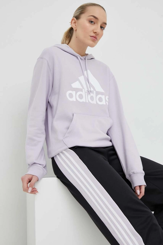 fioletowy adidas bluza bawełniana Damski