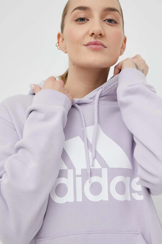 vijolična Bombažen pulover adidas