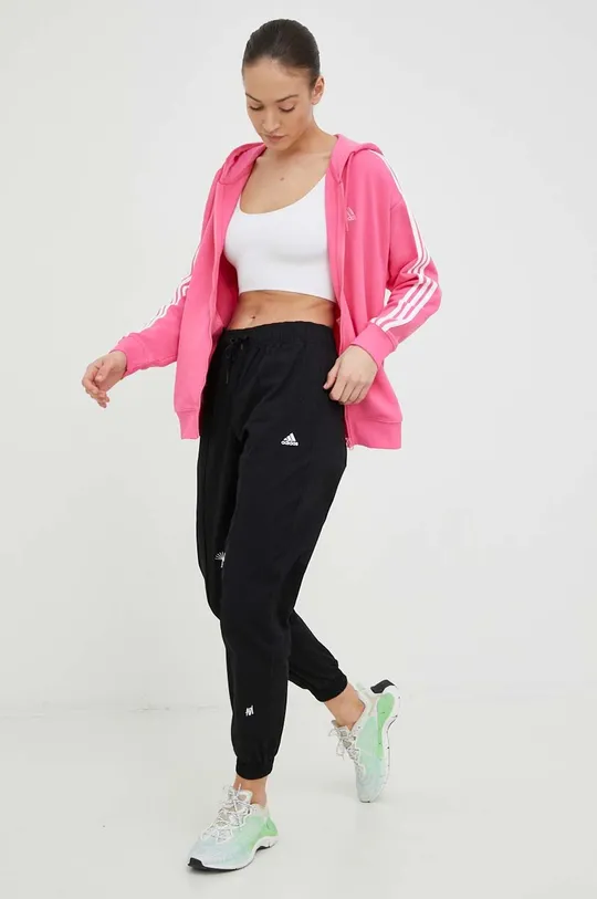 adidas bluza bawełniana różowy