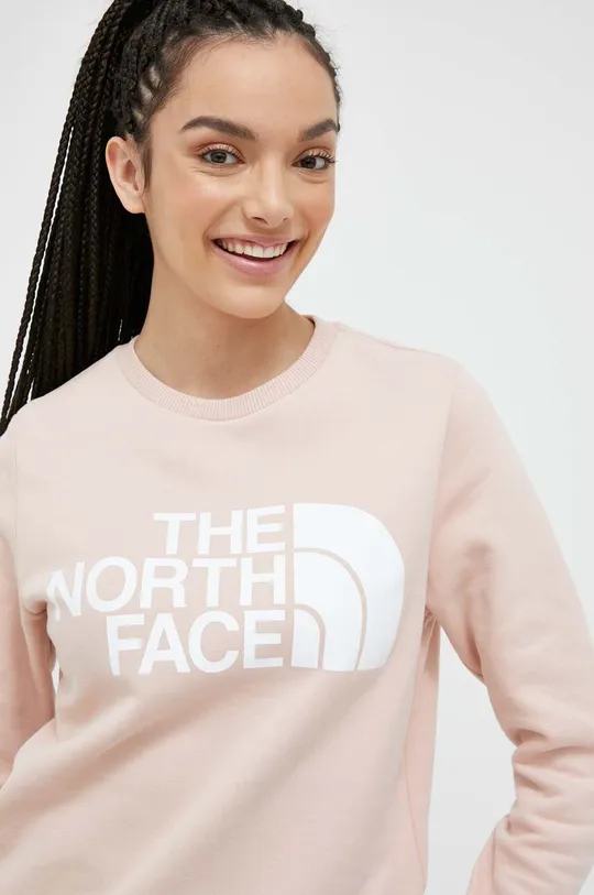 ροζ Βαμβακερή μπλούζα The North Face