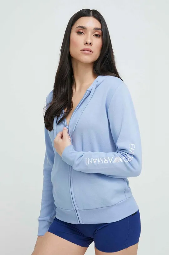 modrá Mikina s kapucňou Emporio Armani Underwear Dámsky