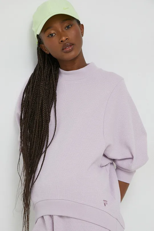 vijolična Bombažen pulover Fila Ženski