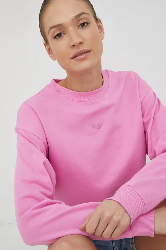 ροζ Βαμβακερή μπλούζα Roxy
