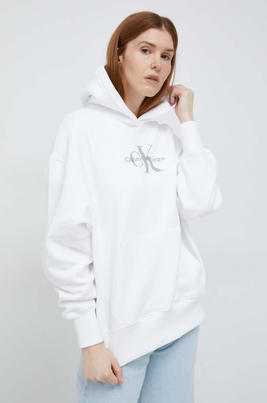 biały Calvin Klein Jeans bluza bawełniana Damski