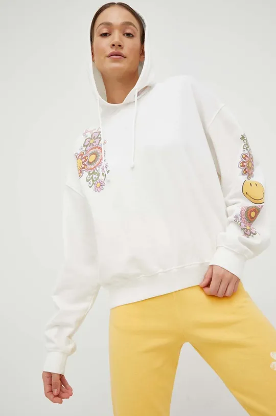 λευκό Βαμβακερή μπλούζα Billabong X SMILEY Γυναικεία