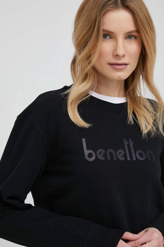 μαύρο Βαμβακερή μπλούζα United Colors of Benetton