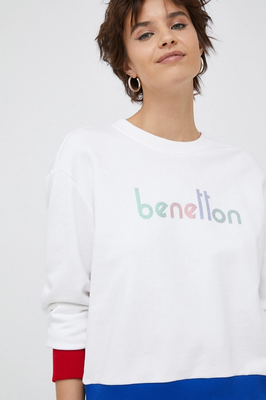 білий Бавовняна кофта United Colors of Benetton