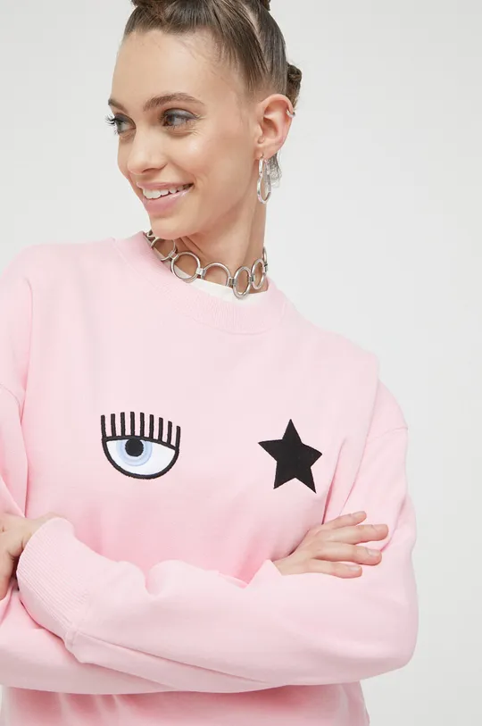 ροζ Βαμβακερή μπλούζα Chiara Ferragni Eye Star