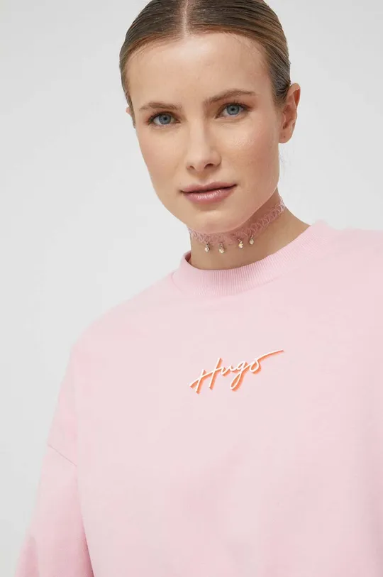 różowy HUGO bluza bawełniana