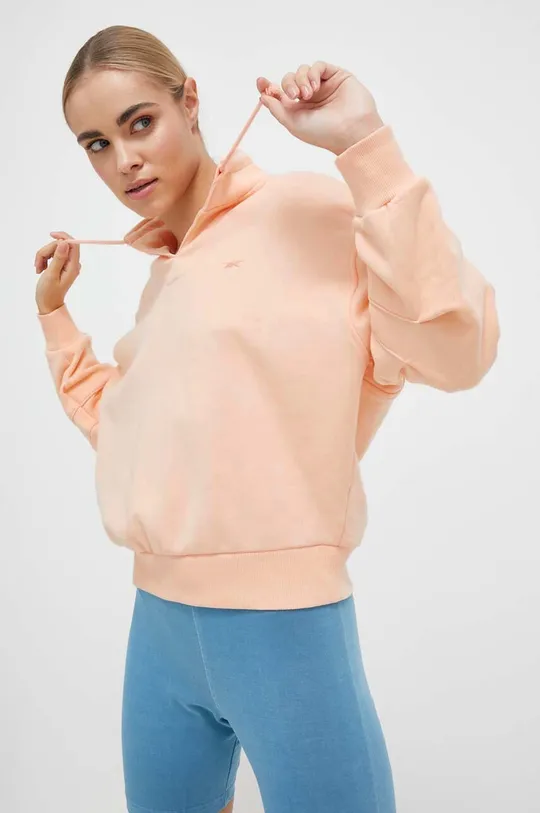oranžna Bombažen pulover Reebok Classic Ženski