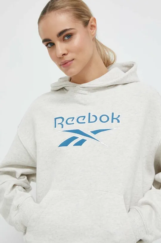 сив Памучен суичър Reebok Classic Archive Big Logo Жіночий