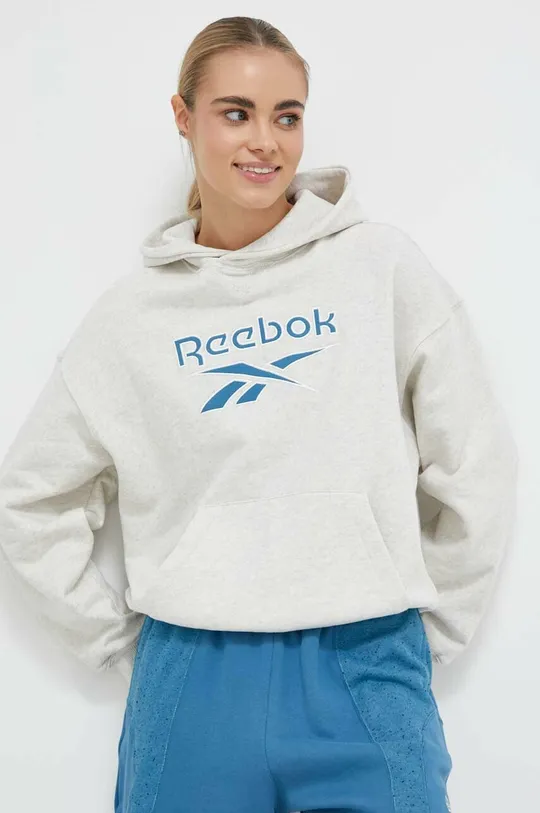 γκρί Βαμβακερή μπλούζα Reebok Classic Archive Big Logo