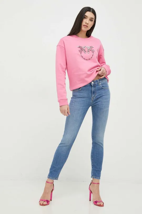 Pinko bluza bawełniana różowy