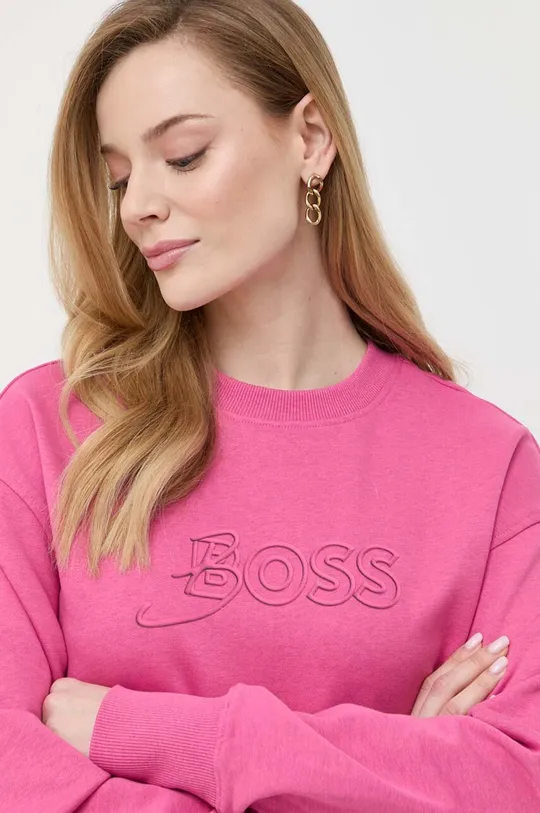 rosa BOSS felpa in cotone