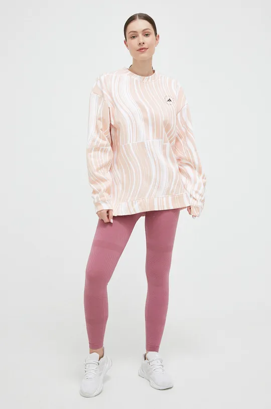 Bombažen pulover adidas by Stella McCartney oranžna