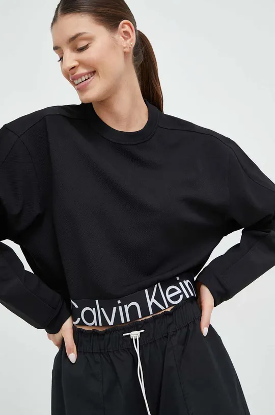 fekete Calvin Klein Performance edzős pulóver Effect