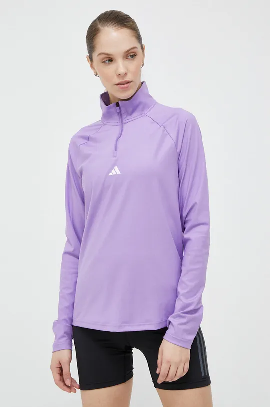 vijolična Pulover za vadbo adidas Performance Hyperglam Ženski