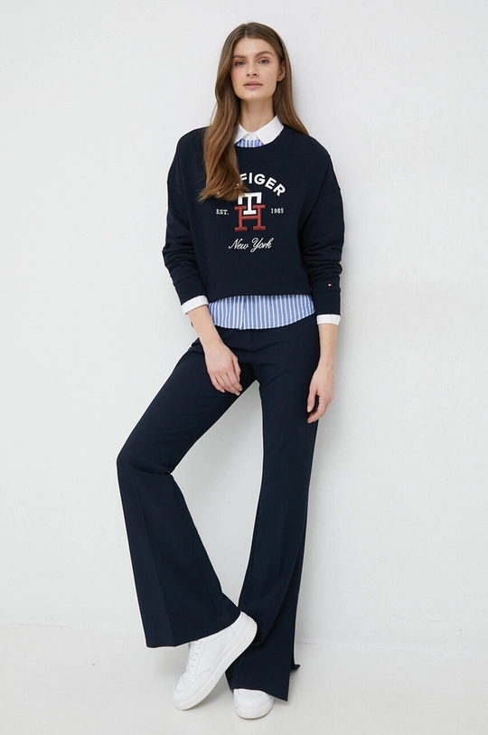 Tommy Hilfiger bluza bawełniana granatowy