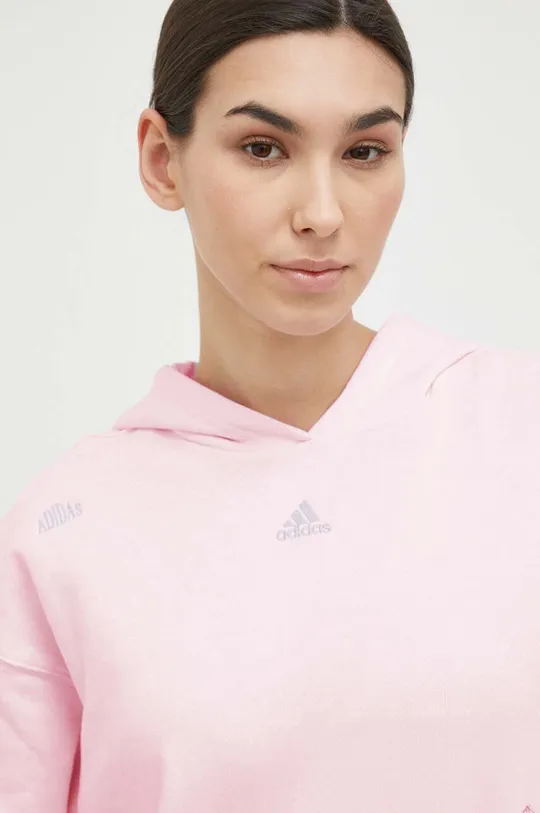 ροζ Βαμβακερή μπλούζα adidas