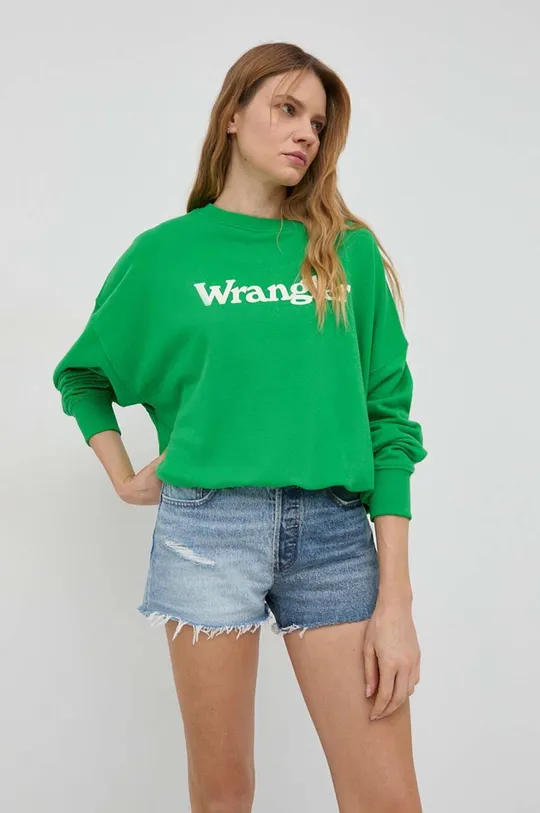πράσινο Βαμβακερή μπλούζα Wrangler Γυναικεία