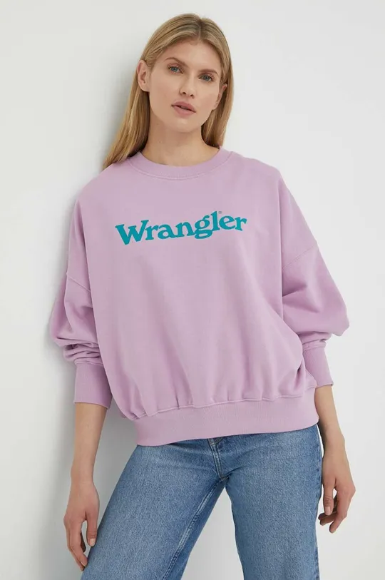 ροζ Βαμβακερή μπλούζα Wrangler Γυναικεία