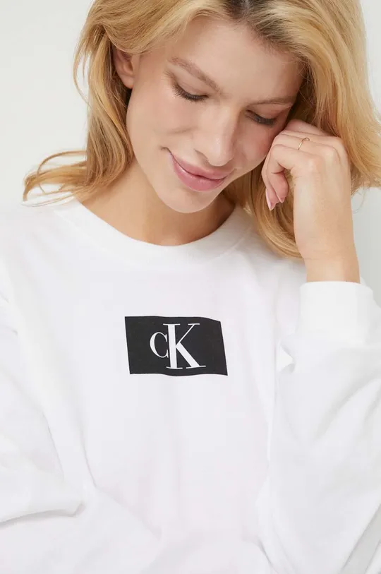 bela Bombažna majica Calvin Klein Underwear