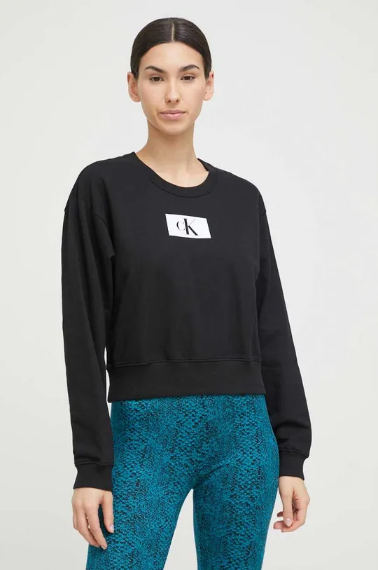 μαύρο Βαμβακερό φούτερ Calvin Klein Underwear Γυναικεία
