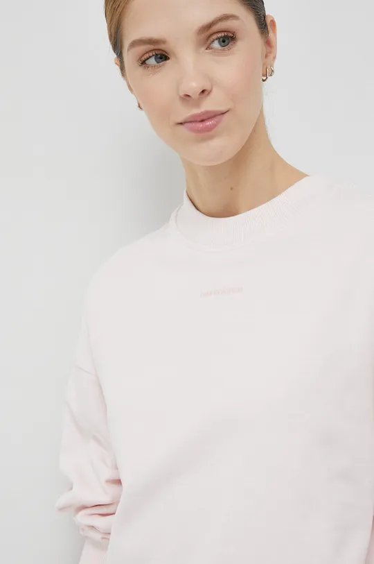 roza Bombažen pulover New Balance Ženski