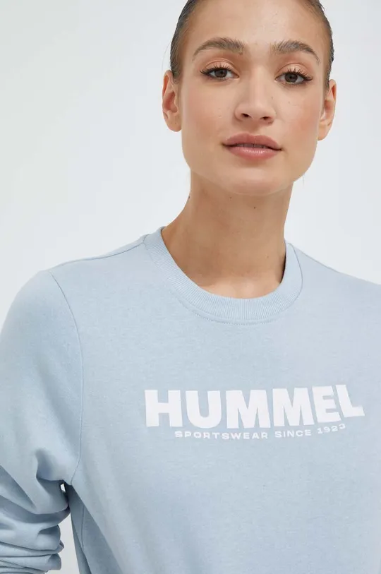 μπλε Βαμβακερή μπλούζα Hummel