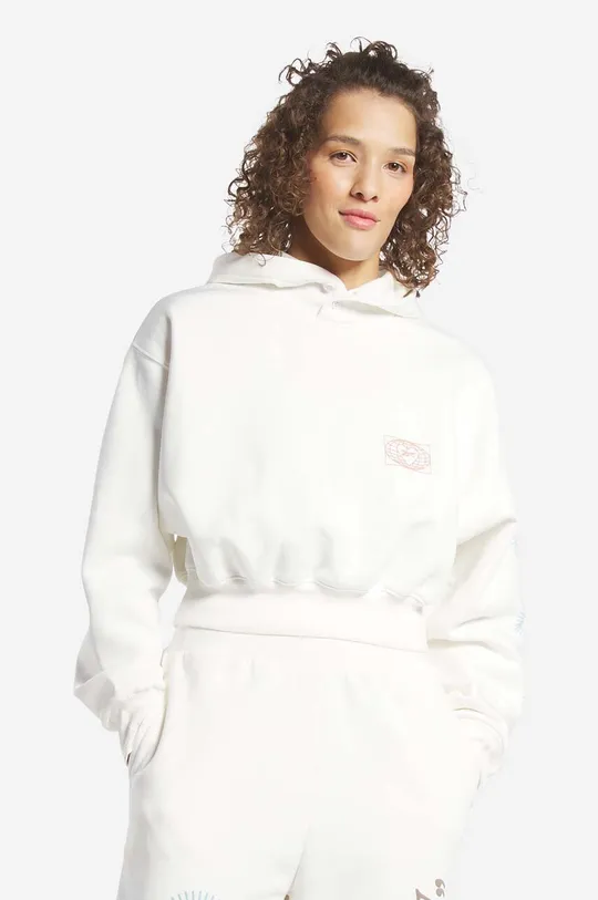 white Reebok Classic sweatshirt Good Vibes Hoodie Women’s