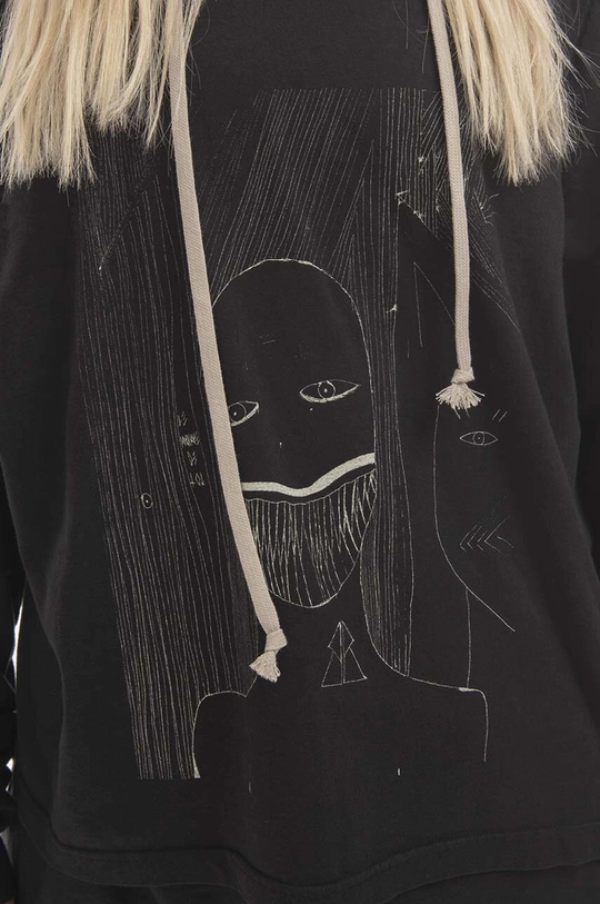 black Rick Owens cotton sweatshirt Hustler