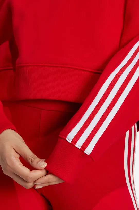 Памучен суичър adidas Originals 3-Stripes Cropped Sweatshirt