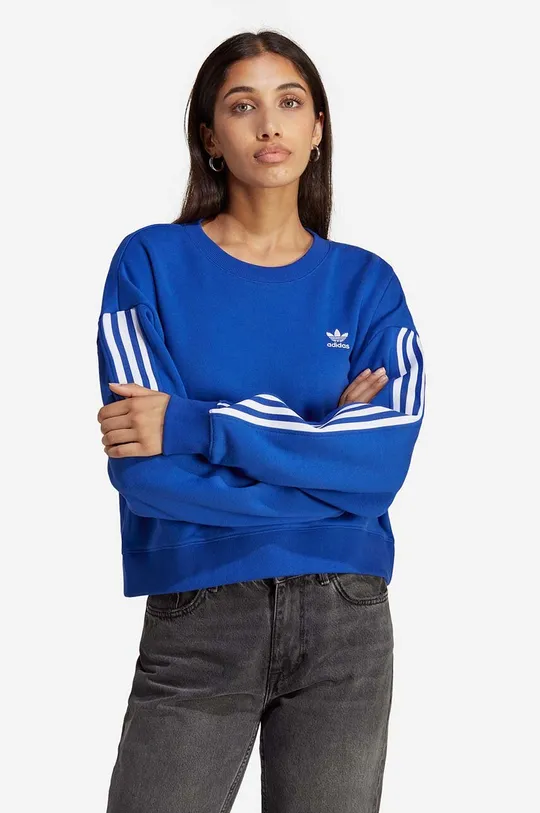 modrá Bavlnená mikina adidas Originals Adicolor Classic Sweatshirt Dámsky