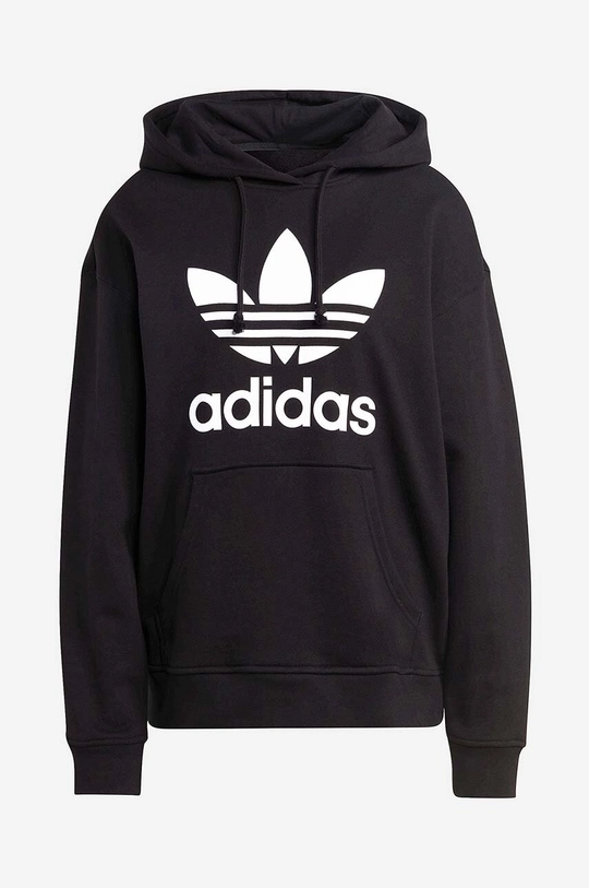 μαύρο Βαμβακερή μπλούζα adidas Originals Trefoil Hoodie