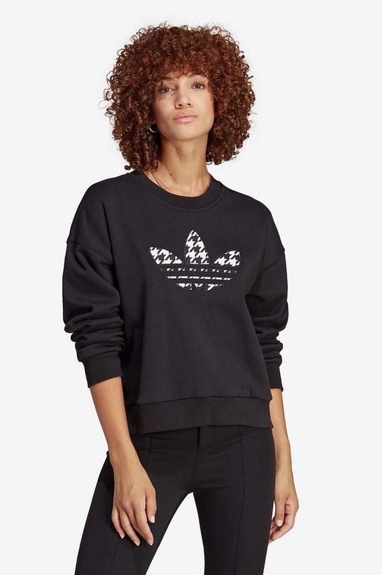 czarny adidas Originals bluza bawełniana Damski