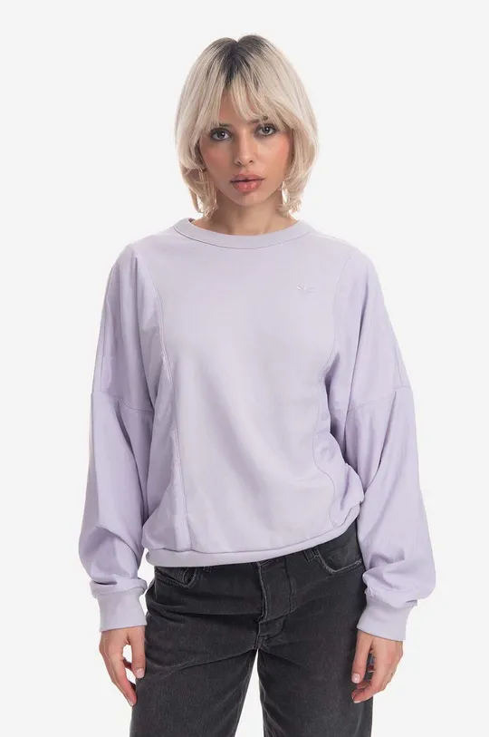 fioletowy adidas Originals bluza bawełniana Damski