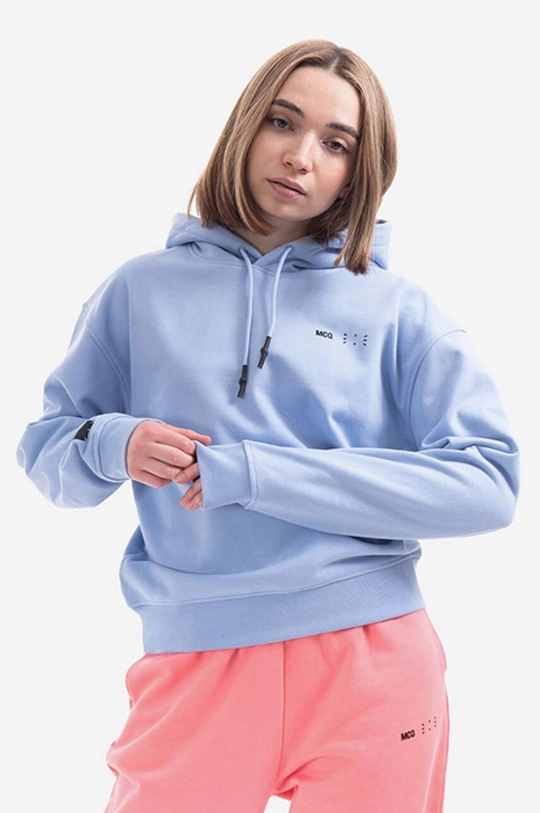 голубой Хлопковая кофта MCQ Regular Hoodie Женский