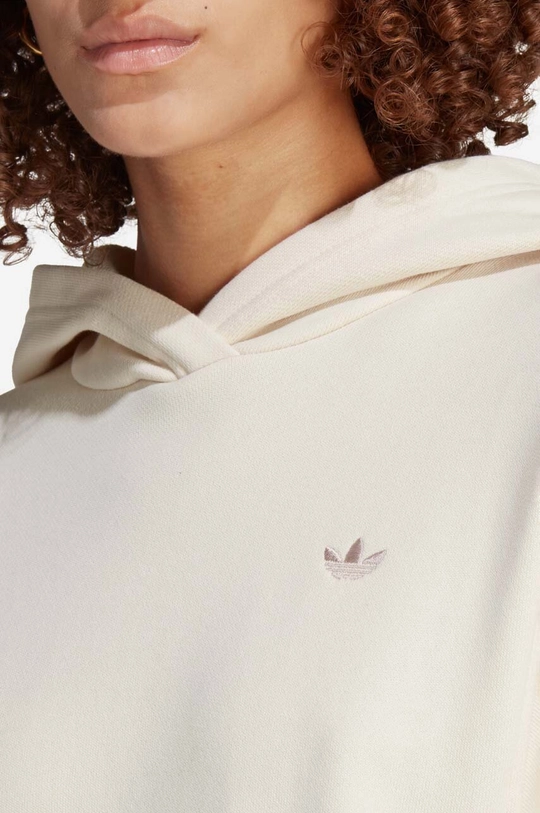 adidas bluza bawełniana ESS Hoodie beżowy