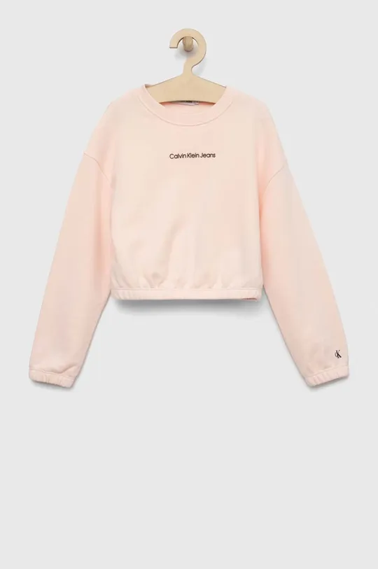 różowy Calvin Klein Jeans bluza dziecięca Dziewczęcy