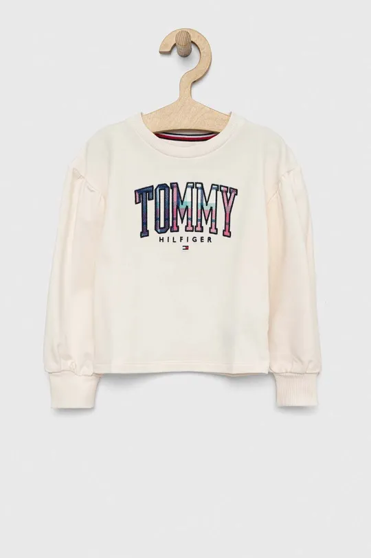 beżowy Tommy Hilfiger bluza dziecięca Dziewczęcy