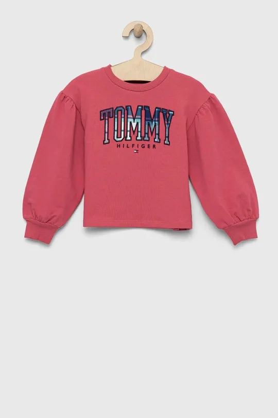 różowy Tommy Hilfiger bluza dziecięca Dziewczęcy