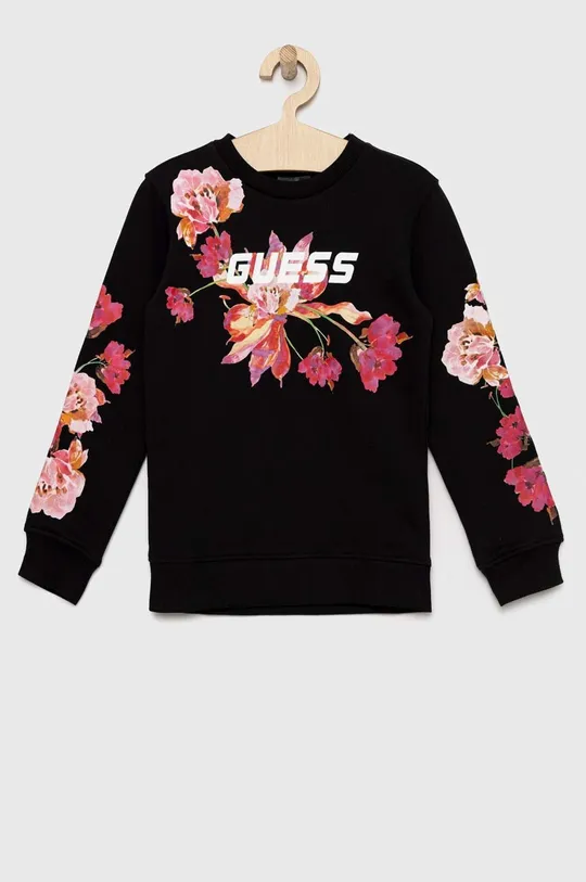 μαύρο Παιδική βαμβακερή μπλούζα Guess Για κορίτσια