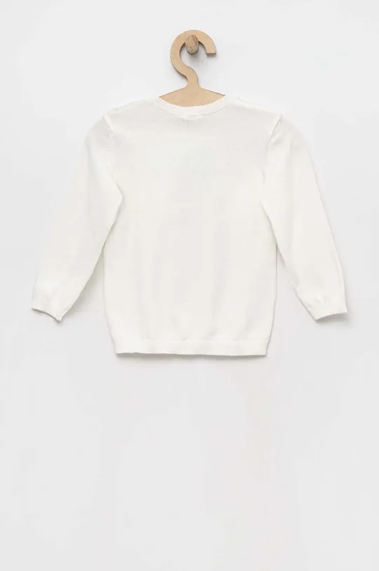 Bombažni pulover za dojenčke United Colors of Benetton bela