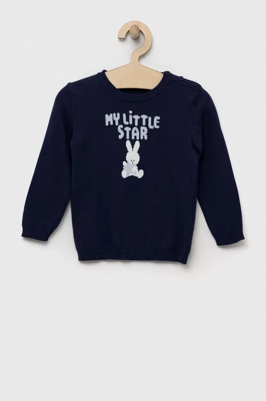 тёмно-синий Хлопковый свитер для младенцев United Colors of Benetton Для девочек