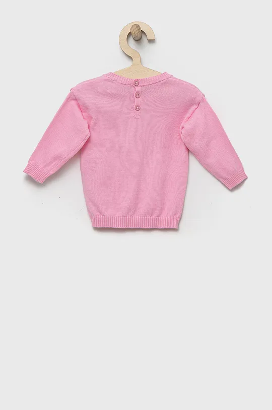 Bombažni pulover za dojenčke United Colors of Benetton roza