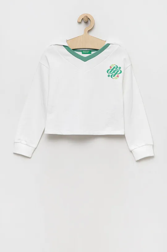 biały United Colors of Benetton bluza Dziewczęcy