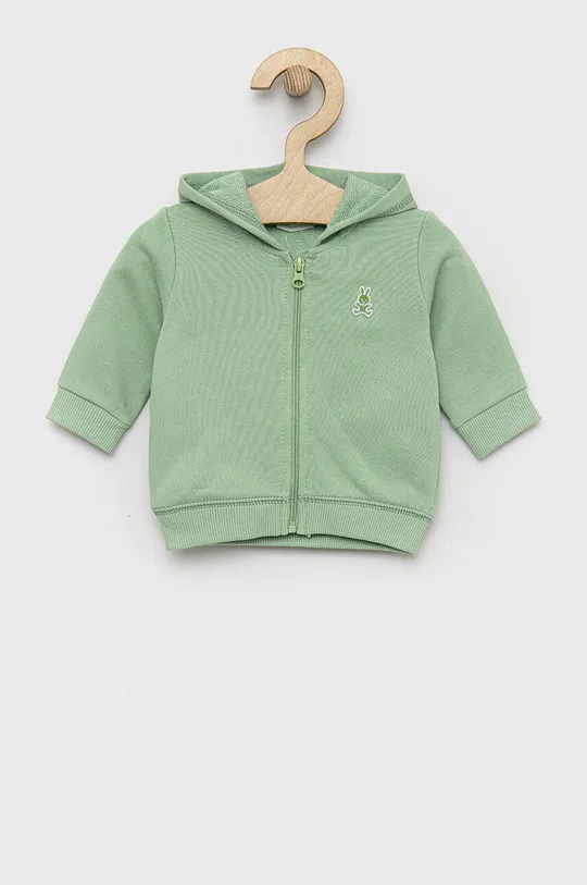 zielony United Colors of Benetton bluza bawełniana niemowlęca Dziewczęcy